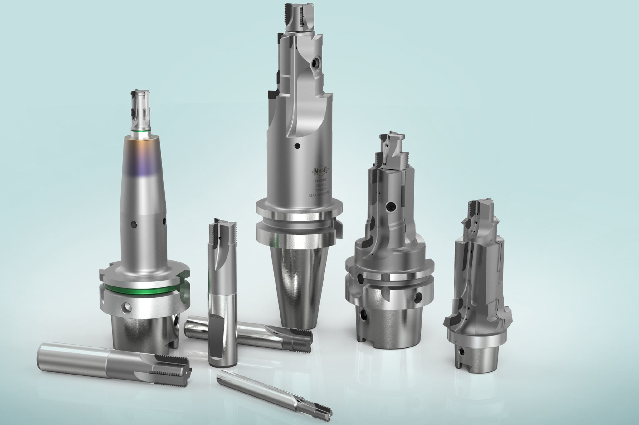 Different versions of PCD thread milling cutters from MAPAL.